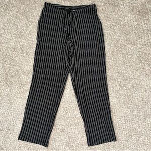Villager by Liz Claiborne women's Black white stripes flowly pant Size 16